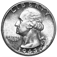 1943 Washington Silver Quarter GEM PROOF