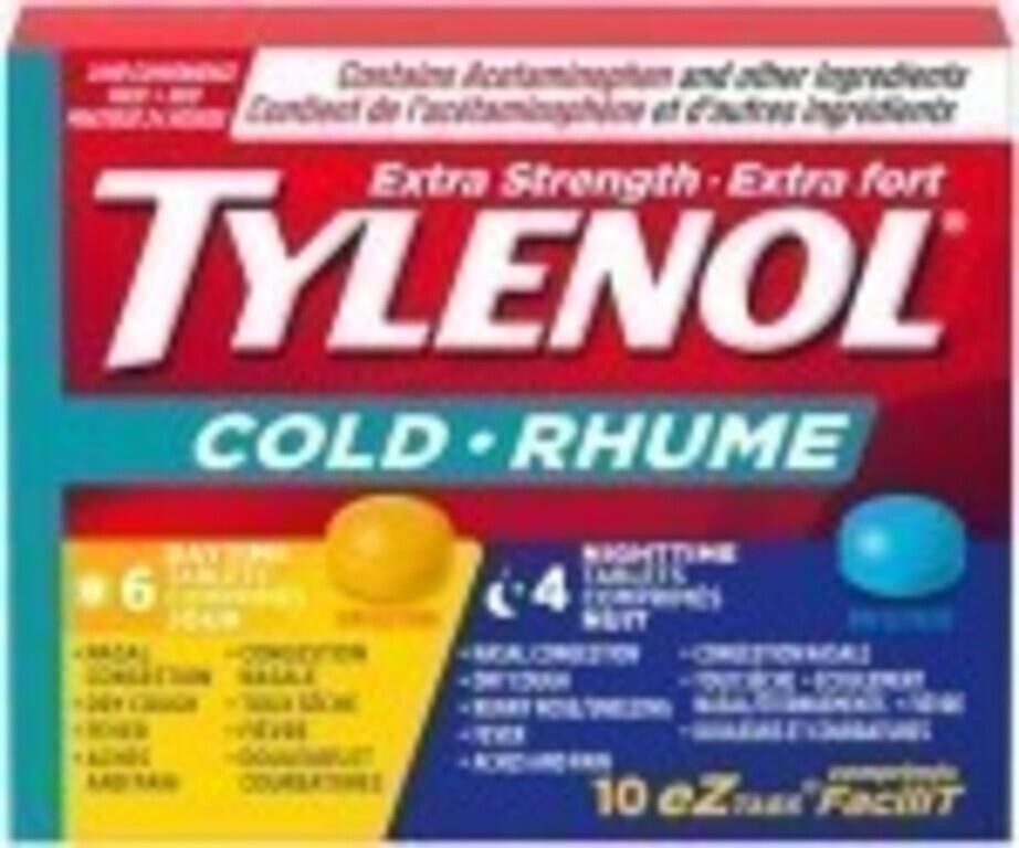 4 BOXES -TYLENOL Extra Strength Cold eZ Tabs,