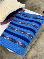blue handmade afghan throw blanket