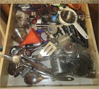 Drawer lot of misc kitchen utensils and more