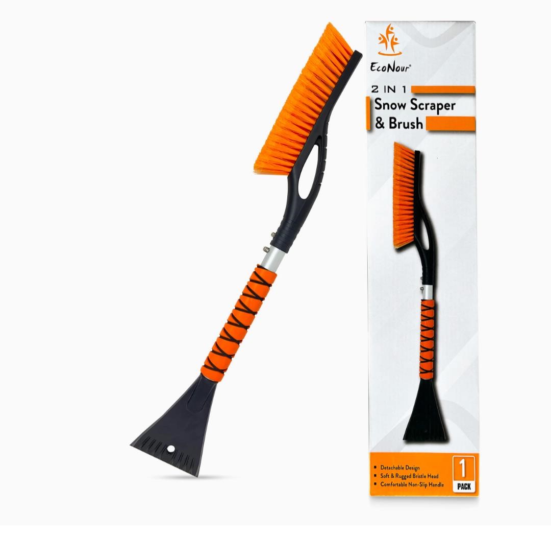 EcoNour 27 Inch Snow Brush with Scrapper