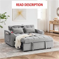 3 in 1 Pullout Couch Bed  Swivel Stand (Grey)