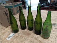 Emerald Green Soda Bottles. 12 inches tall.