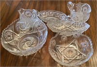 Assorted Press Glass Serving Dishes
