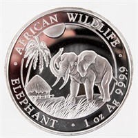 Coin African Wildlife Elephant 1 Ounce .9999