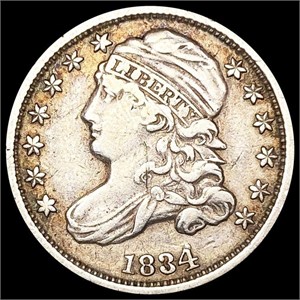1834 Capped Bust Dime NEARLY UNCIRCULATED