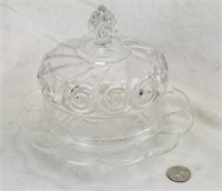 Clear Glass Covered Dome Plate Nice Design Dessert