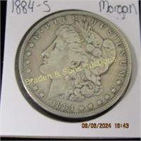 US 1884-S MORGAN SILVER DOLLAR