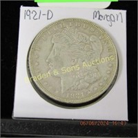 US 1921-D MORGAN SILVER DOLLAR