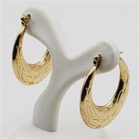 (E) 14kt Yellow Gold Hoop Pierced Earrings (2.4