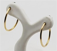 (PQ) 14kt Yellow Gold Hoop Pierced Earrings (0.7