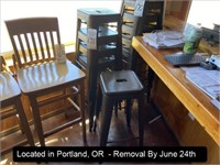 LOT, (5) STACKABLE METAL BAR STOOLS