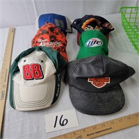 Hat Lot with Leather Harley Davidson Hat