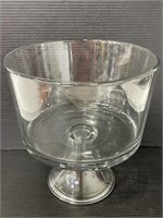 Glass pedestal trifle dish