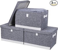 3PC Large Collapsible Storage Bins with Lids