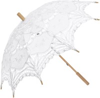 White Lace Parasol Umbrella Vintage