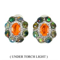 Natural Ethiopian Orange Opal Earrings