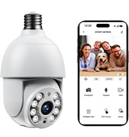 ($39) Topiacam 4MP Light Bulb Security Camera, 360