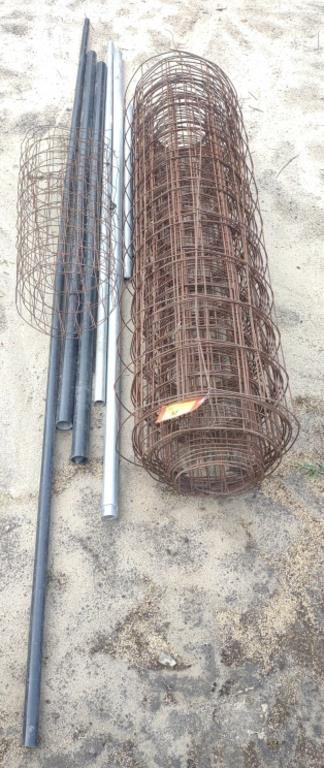 Wire Mesh Roll & Steel Posts (Longest 11")