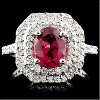 14K Gold 1.33ct Tourmaline & 0.64ctw Diamond Ring