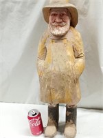 Wood Carved Sea Captain 25"h look at pictures