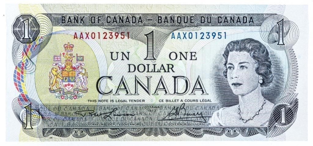 Canada 1973 $1 (AAX) Steel Plate Gem UNC