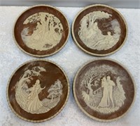 Incolay Stone, Hand Crafted Collectors Plates (4)