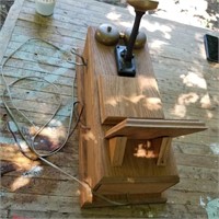 93 ANTIQUE OAK WALL TELEPHONE "AS IS"