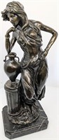 Large Art Nouveau "Rebecca" Bronze & Marble Statue