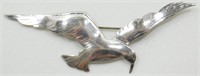 Sterling Silver Flying Bird Brooch - Logo