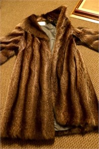 Allen Cherry Full Length Racoon Coat