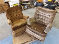 2 UPHOLSTERED ROCKING CHAIRS