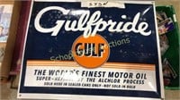 Gulfpride curved metal sign approx 12x15