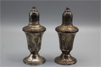 Vtg. Weighted Sterling Salt Pepper Shakers 6.7 oz.