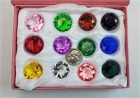 12 DIAMOND SHAPED CRYSTAL BIRTHSTONES