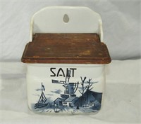 Vintage Salt Box Made In Czechoslovakia 6 1/2" T