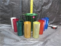Aluminum Pitcher with 8 Glasses (Very Nice