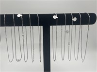10 - 16” Chain Necklaces - Bail Marked 925 -