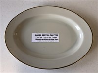 Large Serving Platter  14 1/2" By 10 3/4" Ivory
