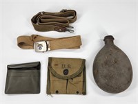US MILITARY CANTEEN, POUCH, BELTS, STRAP