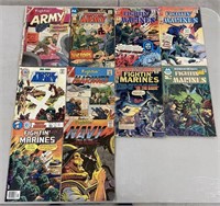 Group of Vintage Fightin Army, Navy, Marine Comics