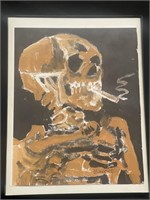 Skeleton smoking print