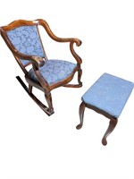 Old Rocking Chair with Ottoman