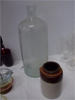 One gallon glass bottle - Macomb pottery pint