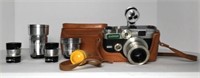 Argus Vintage Film Camera with Lenses & Leather