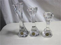3 Villeroy & Boch Leaded Crystal Candle Holders
