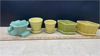 5 Small Vintage Planters