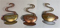 3 Metal coffee wall art