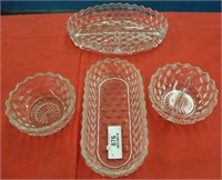4 pc American Block Glassware