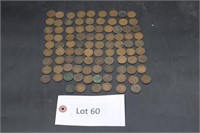 Grouping Of Unsorted Indian Head Pennies Approx.
